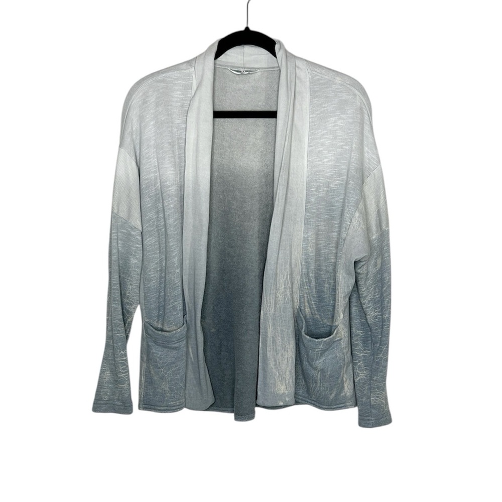 HARD TAIL Gray and Blue Ombre Open Front Cardigan with Pockets size Small